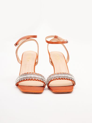 POG ORANGE SINGLE BAND EMBELLISHED STRAPPY SANDAL