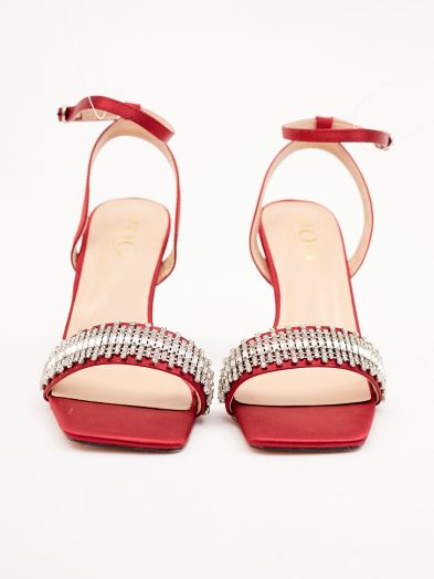 POG WINE SINGLE BAND EMBELLISHED STRAPPY SANDAL