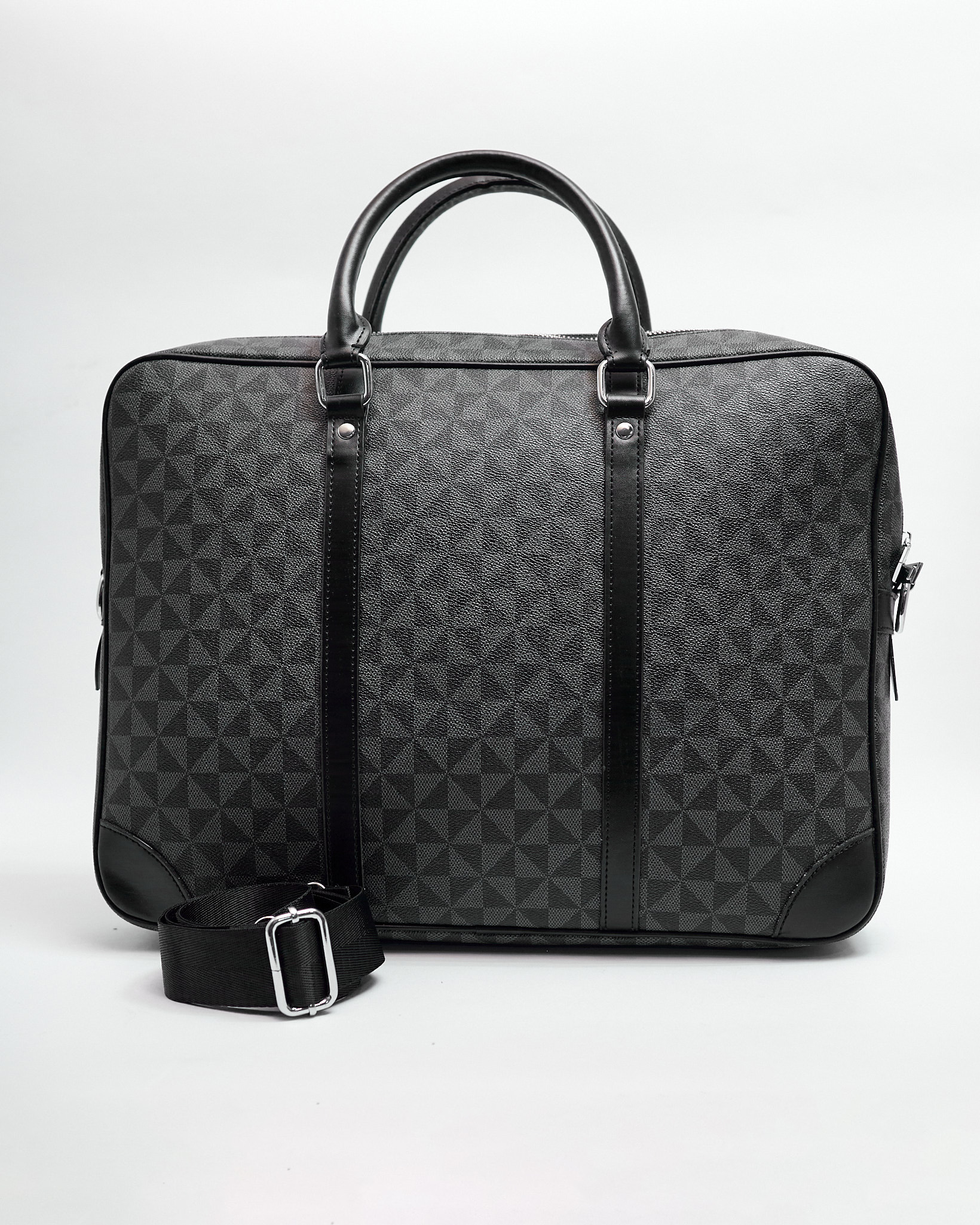 POG BLACK ABSTRACT PRINT LEATHER LAPTOP BAG – Posh Apparels