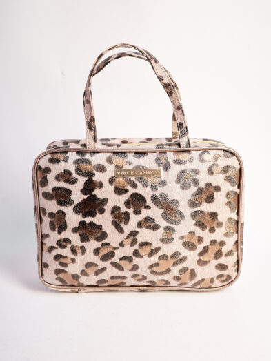 LEOPARD PRINT GRAB HANDLE TOILET BAG