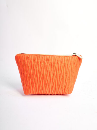 SIXTON ORANGE SMALL QUILTED FABRIC COSMETICS BAG