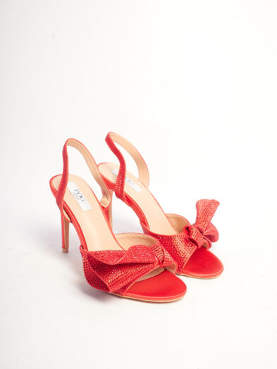 POG F89725 RED STUDDED KNOTTED LEAF SANDAL