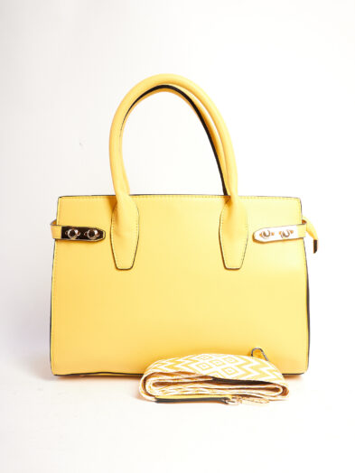 FB A5121 YELLOW  SIDE GOLD STUD GRAB HANDLE BAG