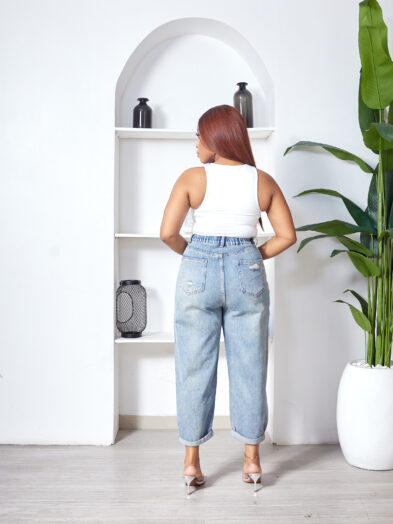 COTTON ANGEL WHITE HIGH ROUND BODYSUIT