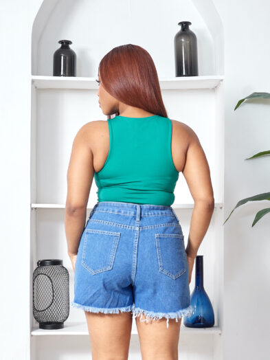 COTTON ANGEL GREEN HIGH ROUND BODYSUIT