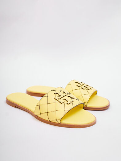 TORY BURCH EVERLY VINTAGE LEMON SLIPPERS