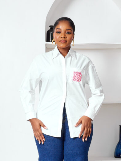 LOEWE WHITE FRONT POCKET OVERSIZED SHIRT