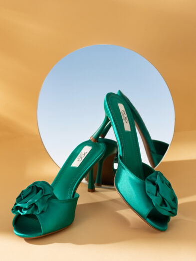 POG 568-60 TEAL MEGA ROSE MULES