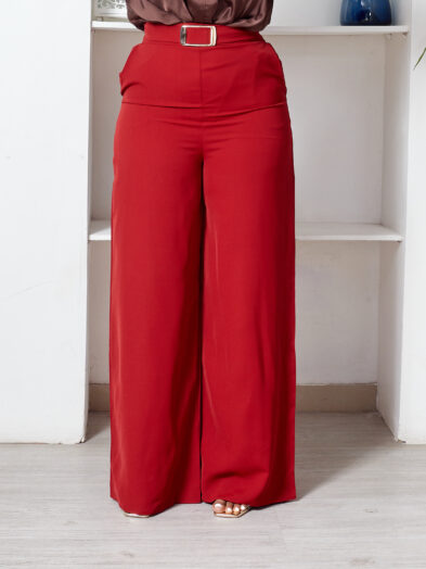 POG PLUM BIG BUCKLE FLARE PANTS