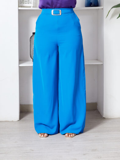 POG BLUE BIG BUCKLE FLARE PANTS