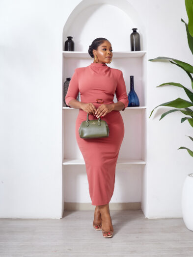 ASDES MAUVE SPLIT BELLY MIDI DRESS