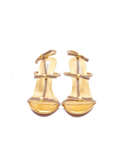 POG 567-23 ORANGE 3 BOWS ON A ROW STRAPPY SANDAL