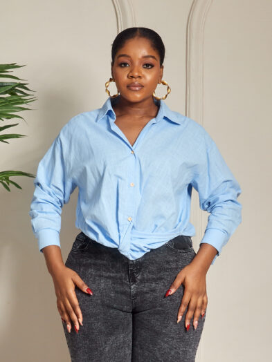 2 FOR 40K VOGUE POWDER FRONT CROP LINEN TOP