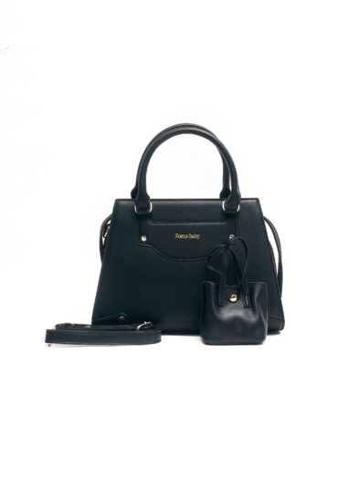FOCUS BABY BLACK A5068 STUD DETAIL GRAB HANDLE BAG