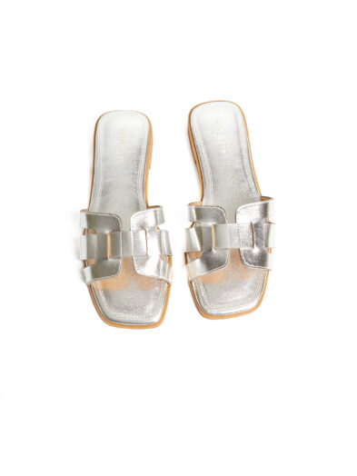 NINE WEST SILVER BIG SIZE H SISTER SLIPPERS