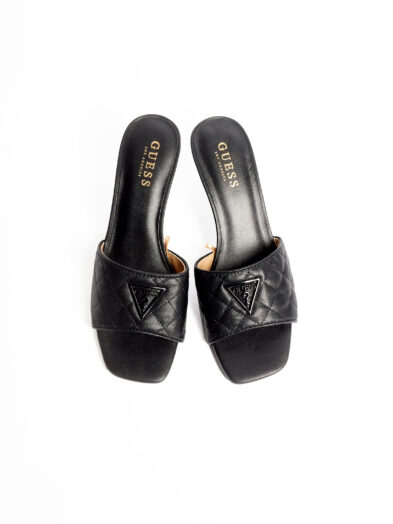 GUESS BLACK KITTEN HEELS MULES