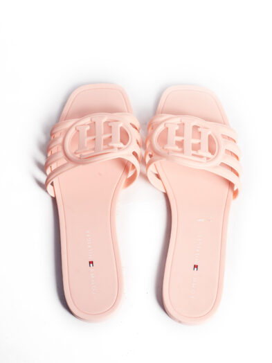 TOMMY HILFIGER PINK LOGO JELLY SLIDES