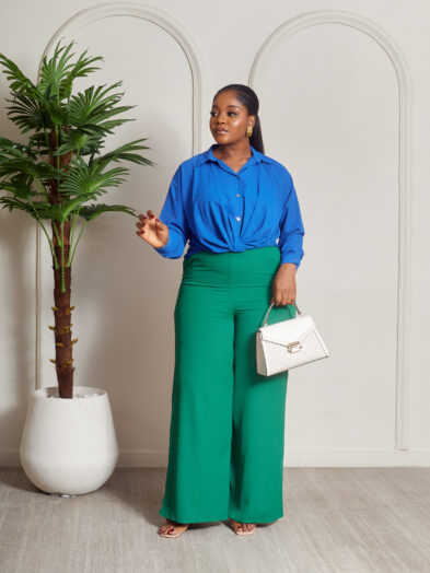 (2FOR50K)AK SRC BLUE CROP DEEP HEM SHIRT