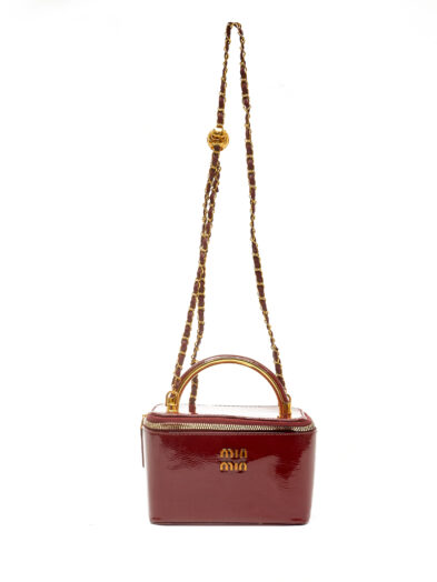 (2FOR50K)RED MIN PATENT TOP HANDLE BAG