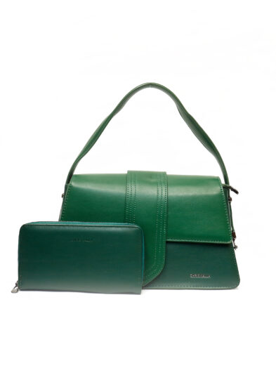 CHRIS KALLA GREEN FLAP TOTE
