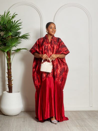 SASHES X HIDES RED WINE SILK HEM BROCADE