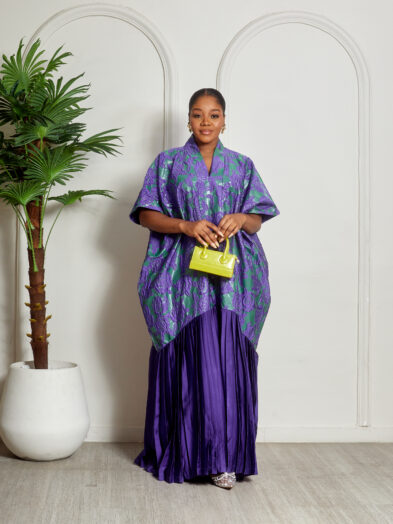 SASHES X HIDES PURPLE GREEN SILK HEM BROCADE