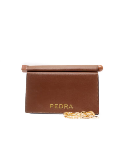 PEDRA COFFEE  ROLLED TOP PURSE