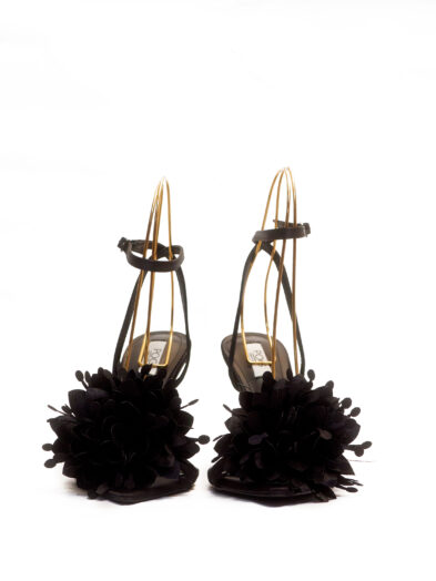 POG 6762-1 BLACK ODUN OLOWO STRAPPY SANDALS