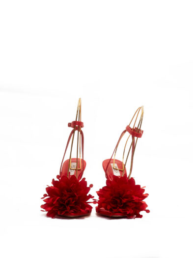 POG 6762-1 RED ODUN OLOWO STRAPPY SANDALS