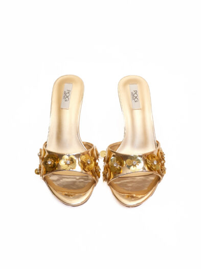 POG 6818-206 IYA-OBA GOLD PETAL DETAIL MULES
