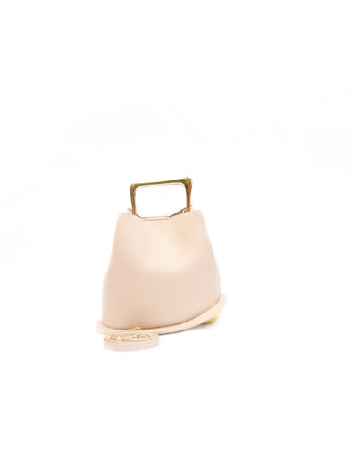(2FOR70K) DAFE ROSE GOLD BALL N METAL HANDLE BUCKET BAG