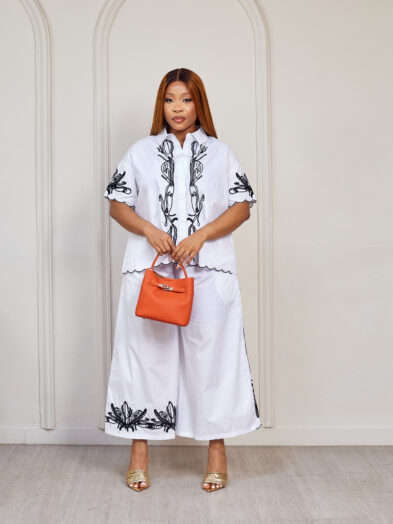 CYARD 69613 WHITE ARTWORK CULOTTES 2PCS SET