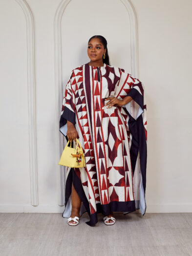 (2FOR50K)BROWN ETHNIC PRINT CAFTAN