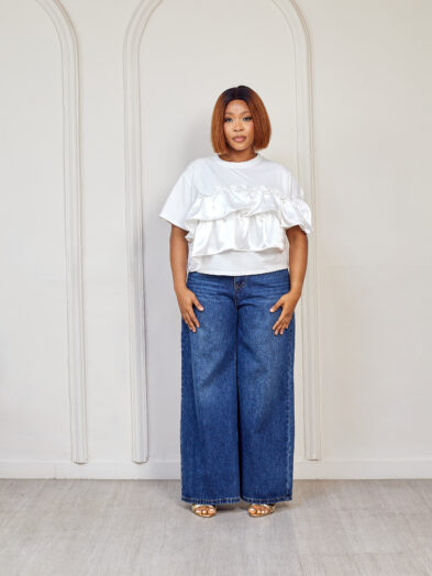 (2FOR45K)IVORY WITH IVORY FRILL TEE